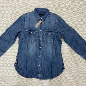 J. Crew Slim-fit Chambray Shirt- Size 8